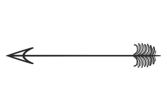 Arrow Black Icon. Decorative Feather Arc
