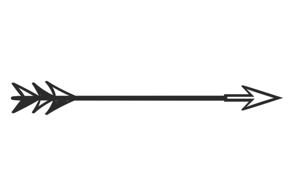 Arrow Drawing. Decorative Divider. Black Graphics