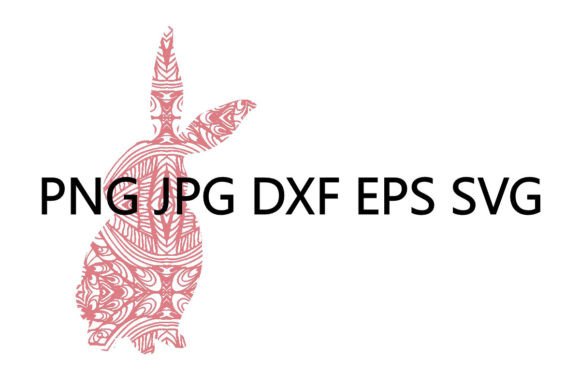 Bunny DXF Decorative Red Set of 6 Graphics