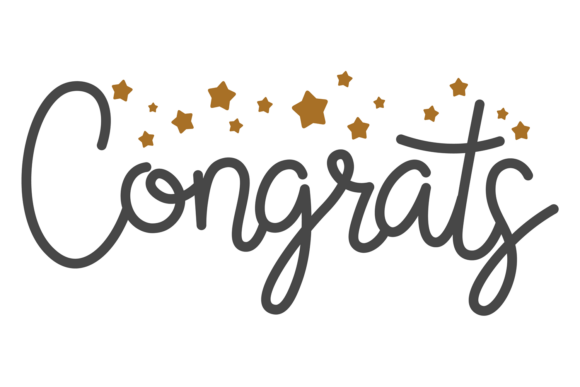 Calligraphic Congrats Word. Decorative L Graphics