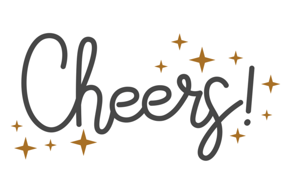 Cheers Word in Decorative Lettering Styl