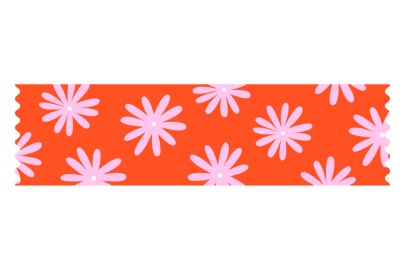 Cute Floral Adhesive Tape. Decorative Graphics