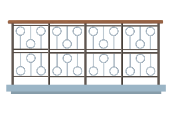 Decorative Balcony Border in Geometric S Graphics