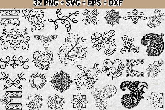 Decorative Elegant Floral Cricut SVG PNG