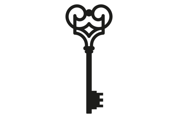 Decorative Key. Heart Shape Door Opener Graphics