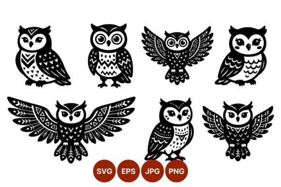 Decorative Owl Vector Art for Graphics and Illustrations