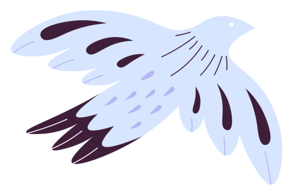 Flying Bird Shape with Decorative Orname Graphics