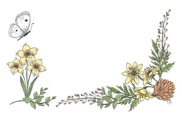 Garden Botany Frame: Graphics for Handmade Creations