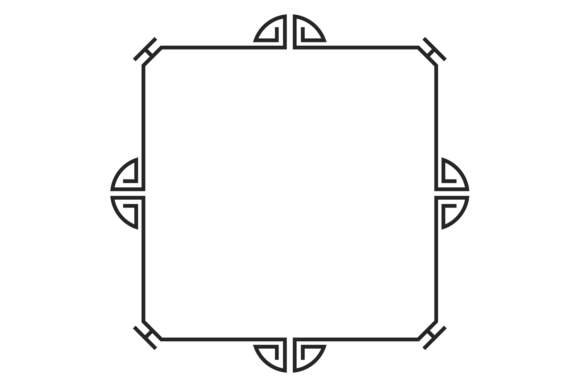 Geometric Line Border. Retro Decorative Graphics
