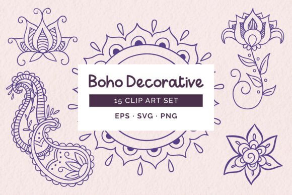 Hand-drawn Bohemian Decorative Elements: Graphics for Creative Branding