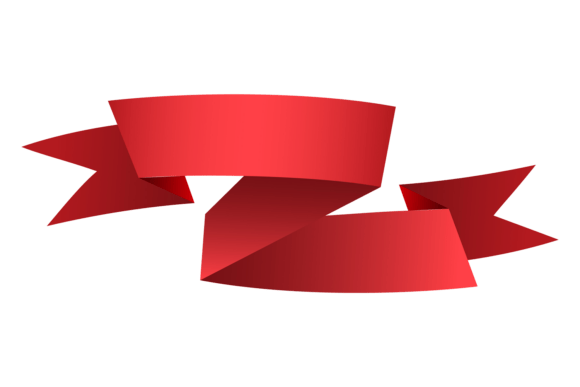 Red Ribbon Template. Classic Decorative Graphics