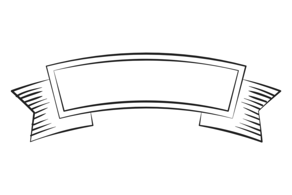 Ribbon Engraving. Decorative Banner Flag