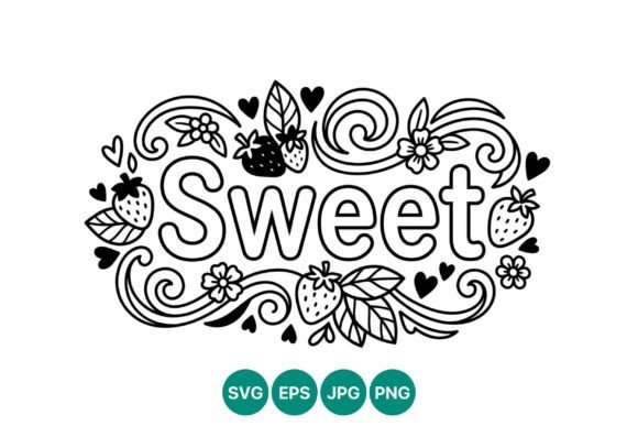 Sweet Strawberries Hearts Decorative Graphics
