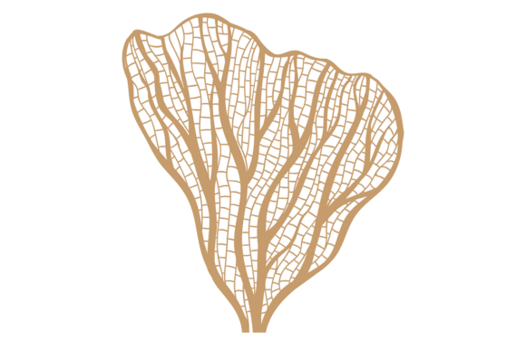 Tropical Coral Icon. Decorative Aquarium Graphics