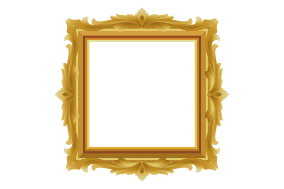 Wooden Frame with Decorative Ornament: Graphics for Creative Design